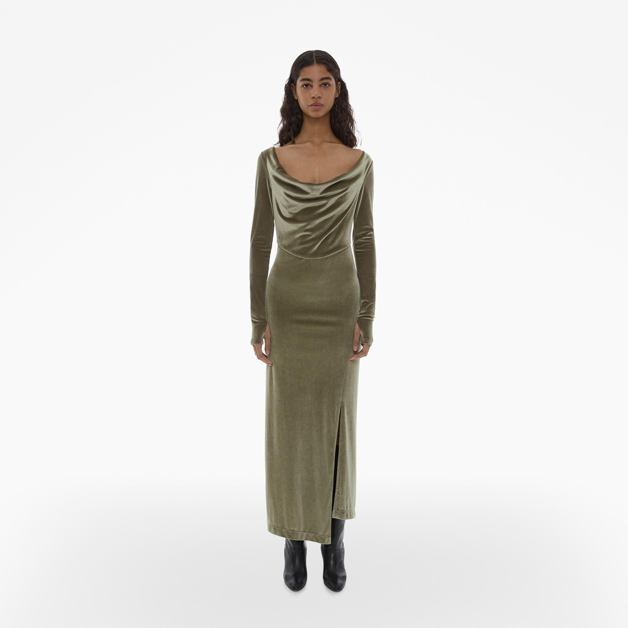 VELVET ASYMMETRICAL DRESS - 2
