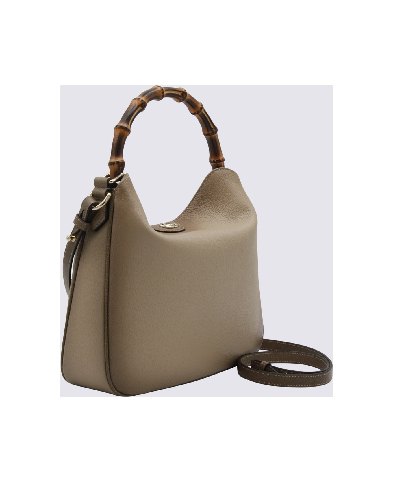 Beige Leather Diana Medium Top Handle Bag - 2