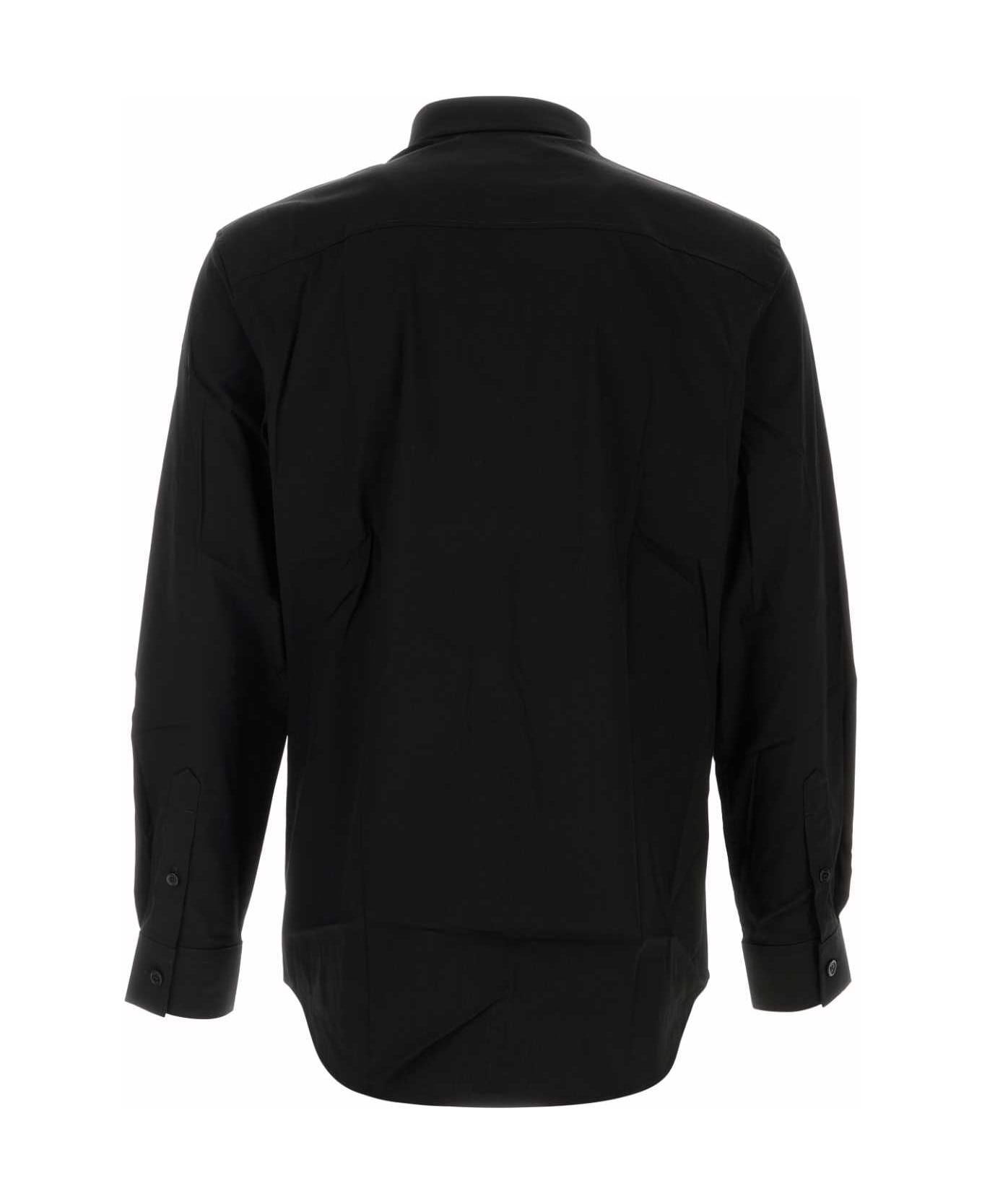Black Stretch Poplin Shirt - 2