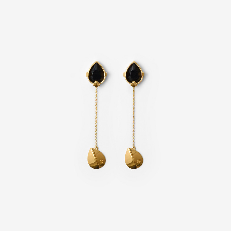 Onyx Shield Pendant Earrings 1