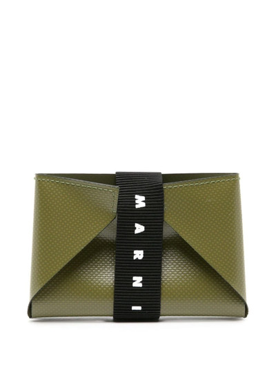 Marni logo-strap leather cardholder outlook