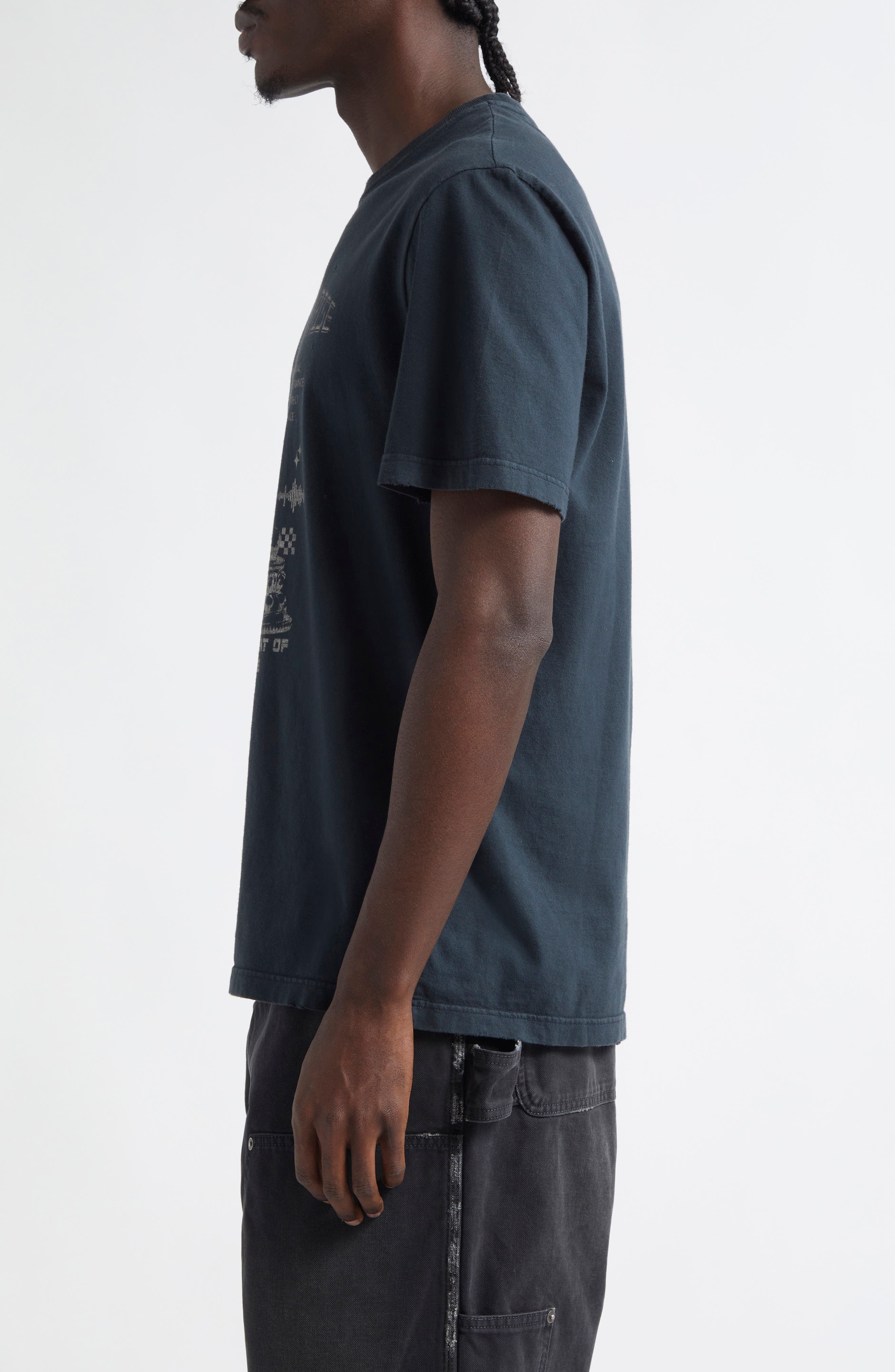 Golden Goose Cosmic Sunrise Cotton Graphic T-Shirt in Washed Black/Heritage White at Nordstrom - 3