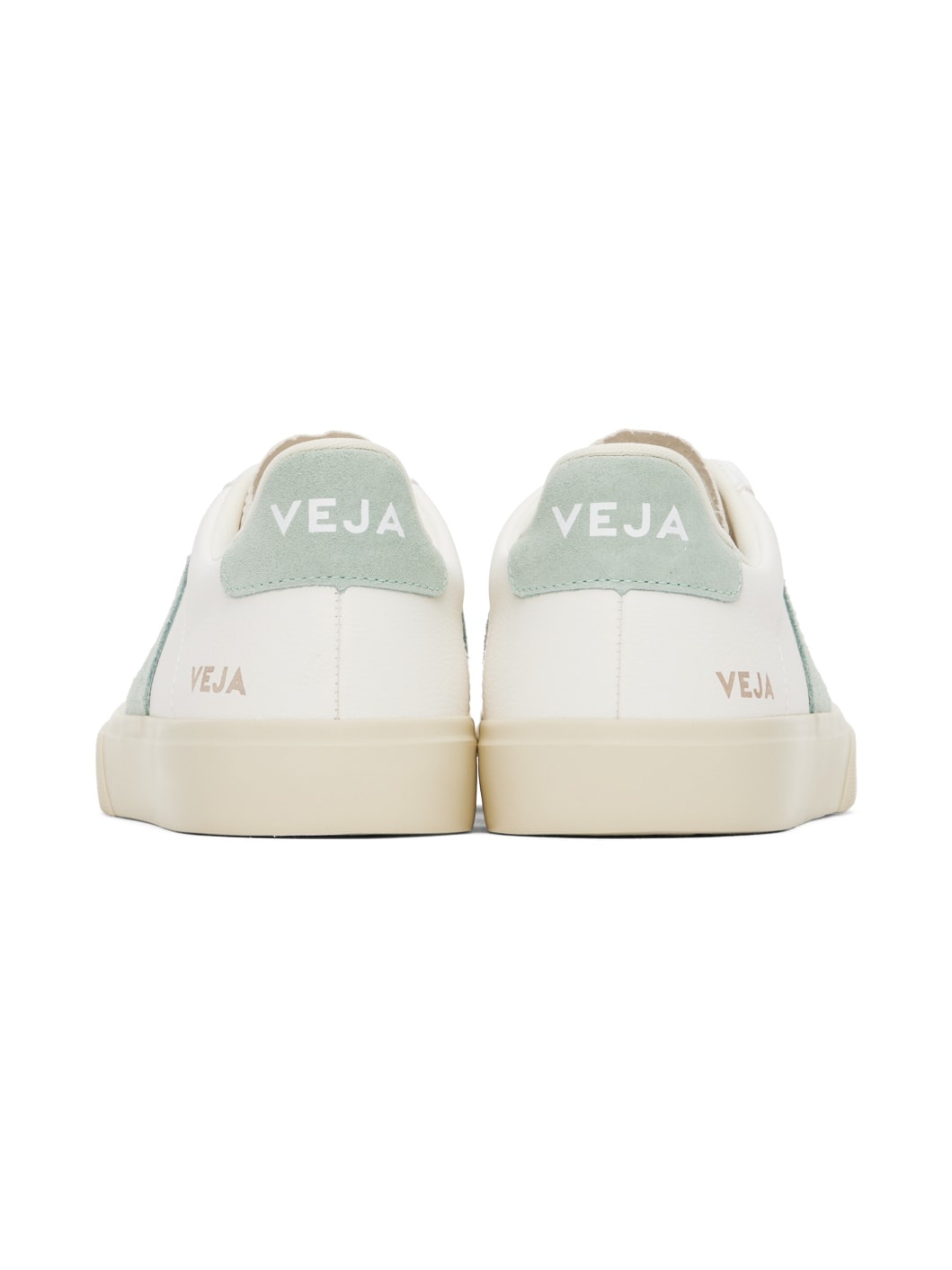 White & Green Campo Leather Sneakers - 2