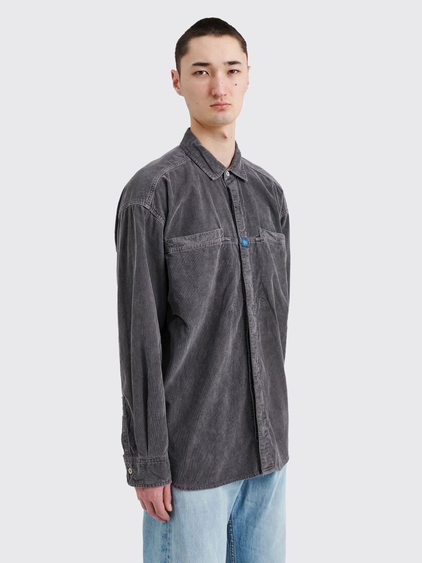 Cav Empt CAV EMPT OVERDYE CORD DESIGN BIG SHIRT CHARCOAL