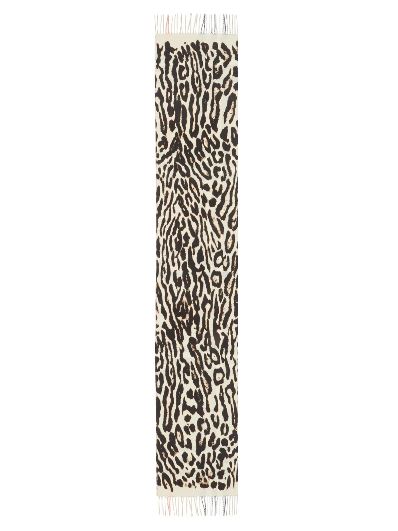 Leopard and Icon check cashmere scarf - 4