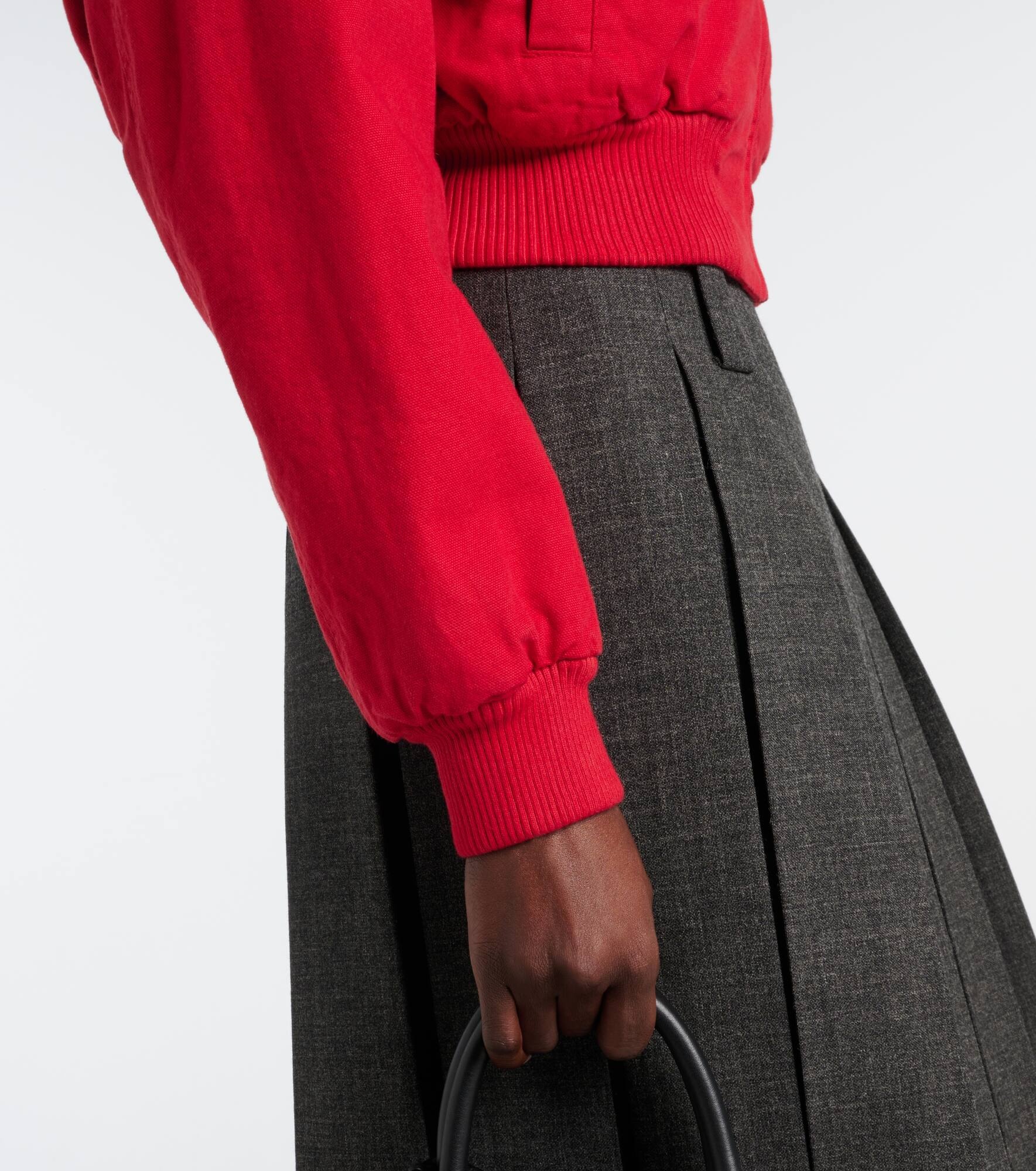 Cropped cotton bomber jacket - 5