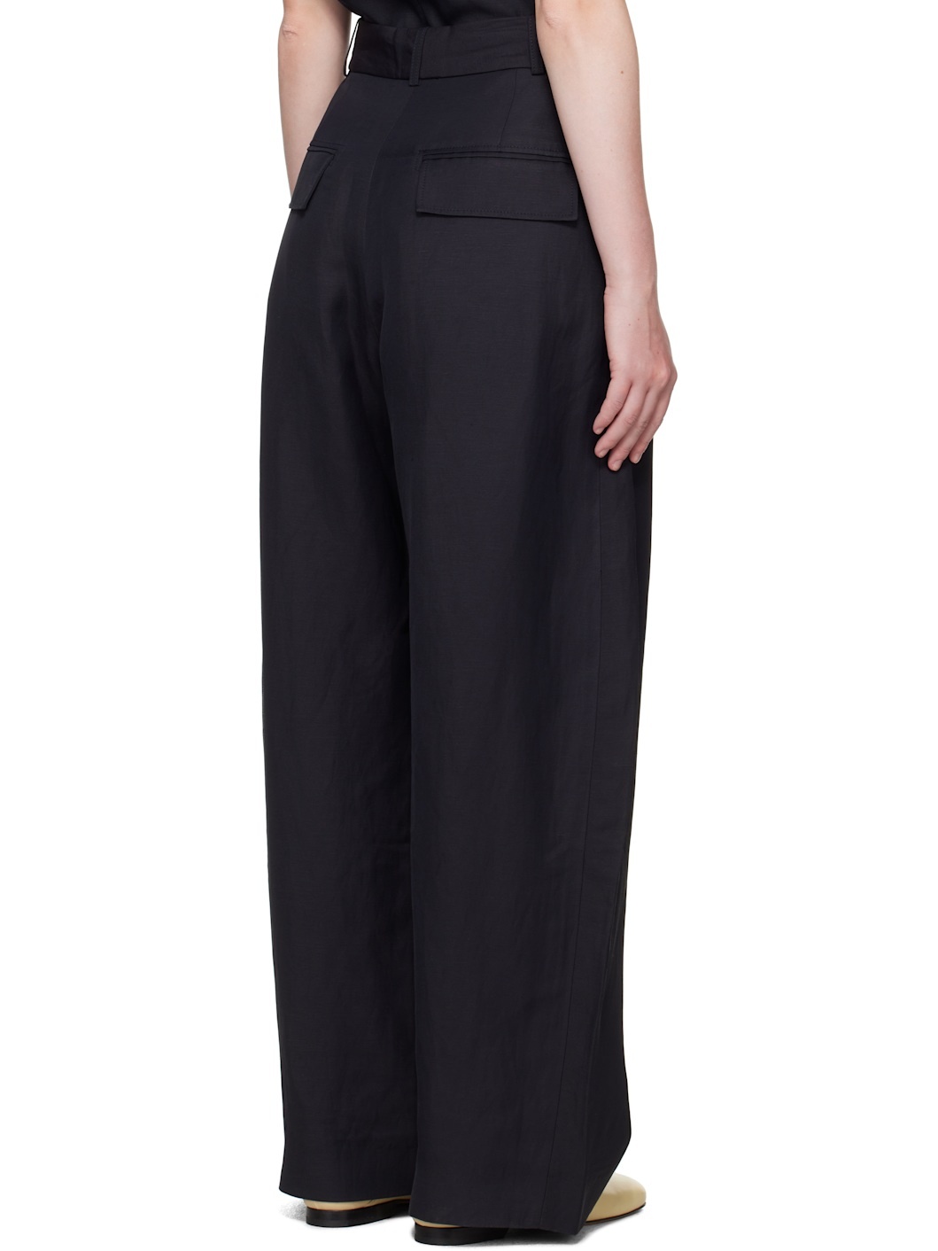 Navy Myers Linen Trousers - 3
