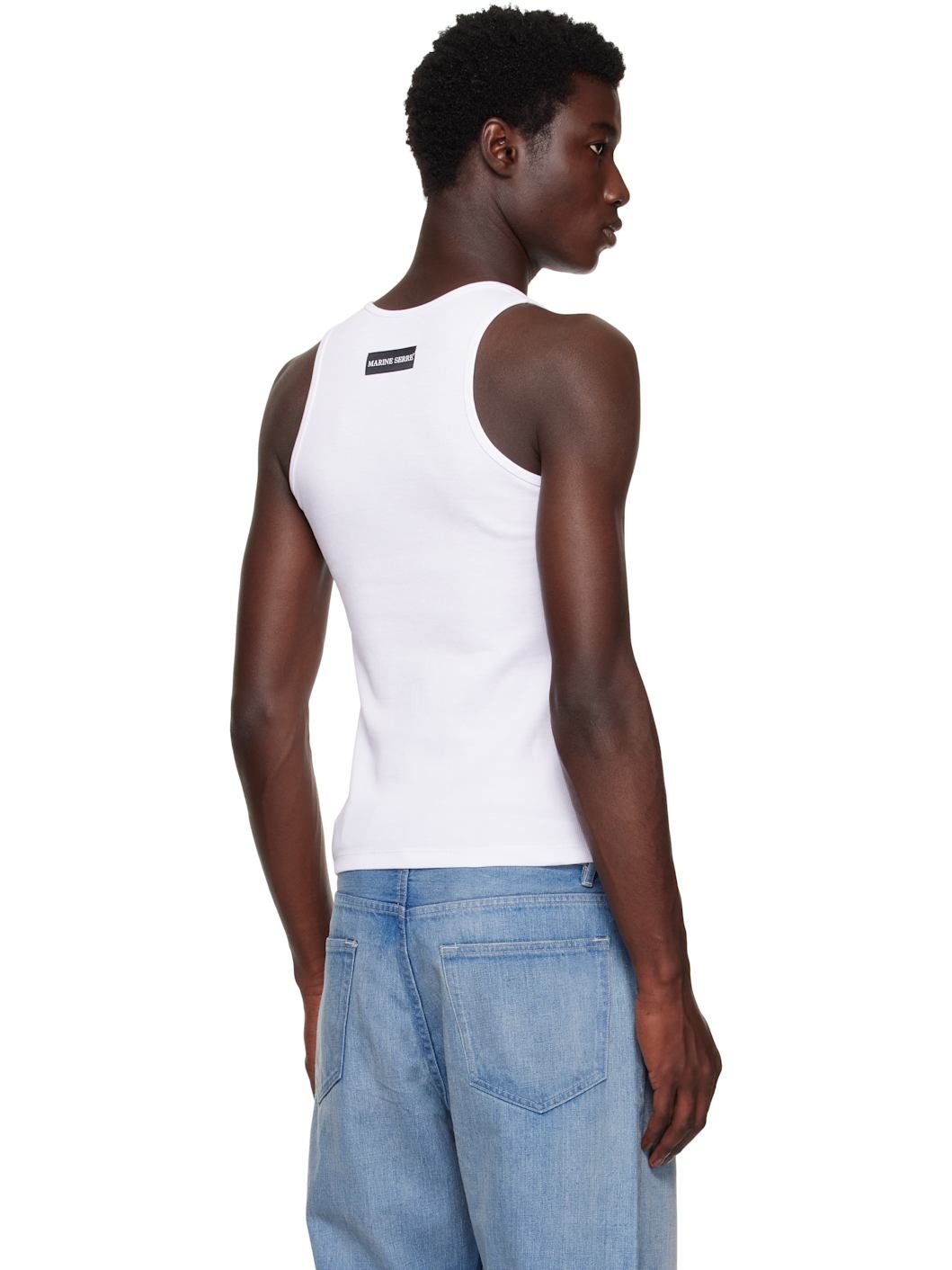 White Organic Cotton Rib Tank Top - 3