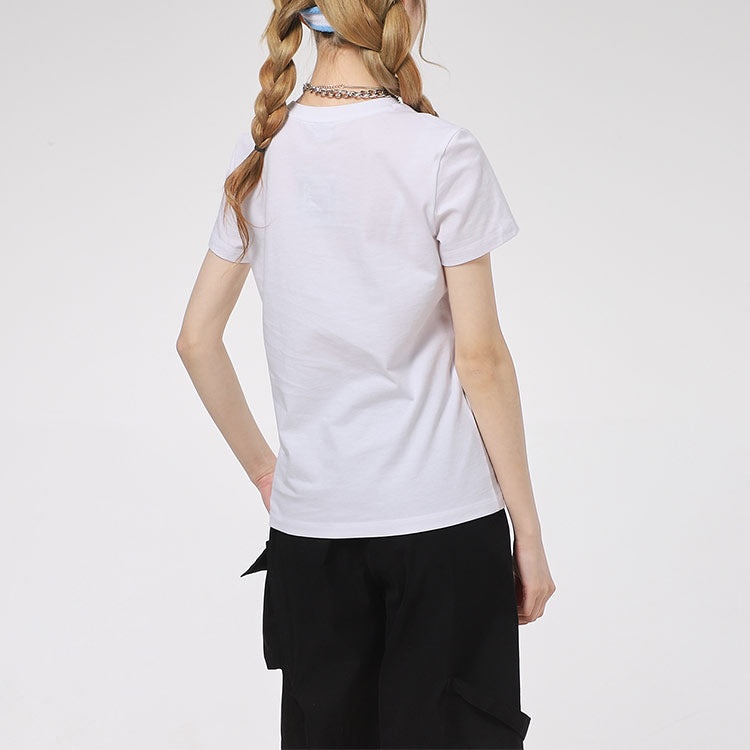 (WMNS) PUMA Logo Printing Round-neck White 532281-02 - 2