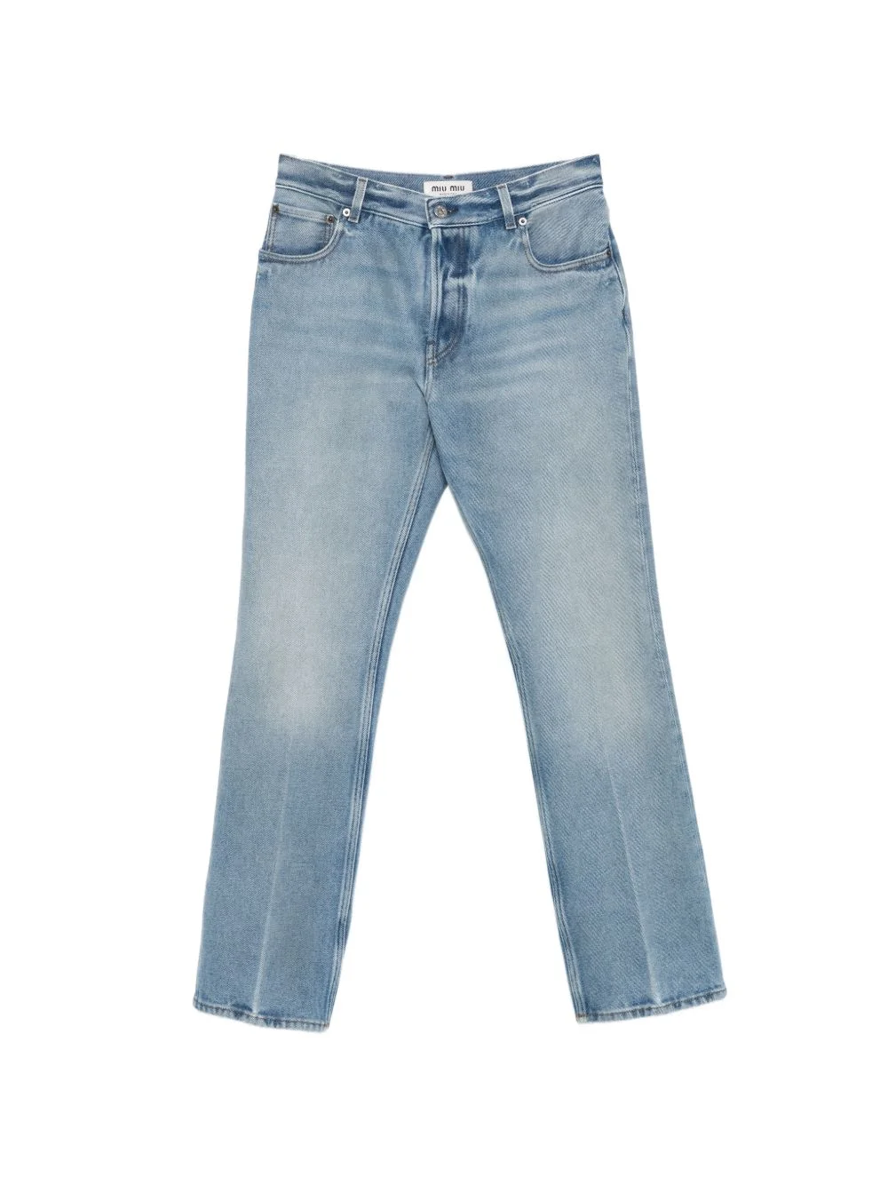 washed five-pocket straight-leg jeans - 1