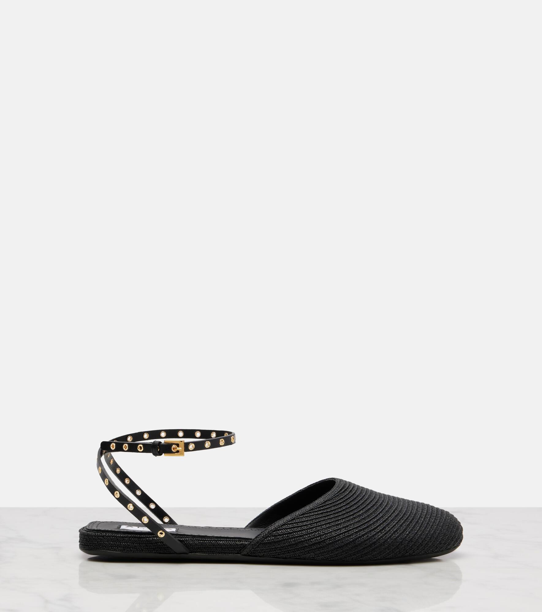 Leather-trimmed slingback flats - 4