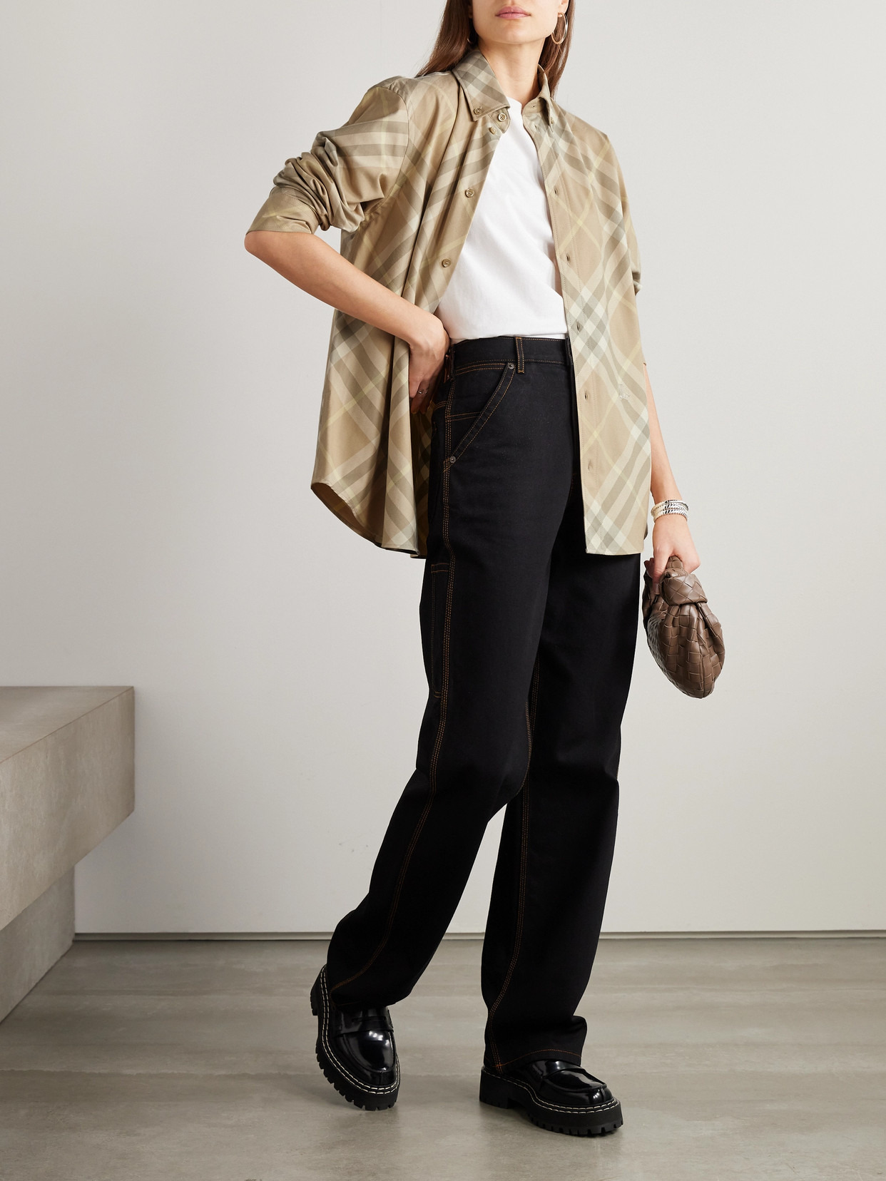 Embroidered Checked Cotton-twill Shirt - 2