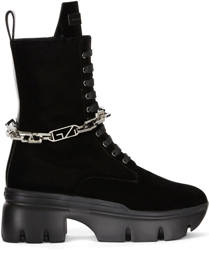 Apocalypse chain-detail boots 1