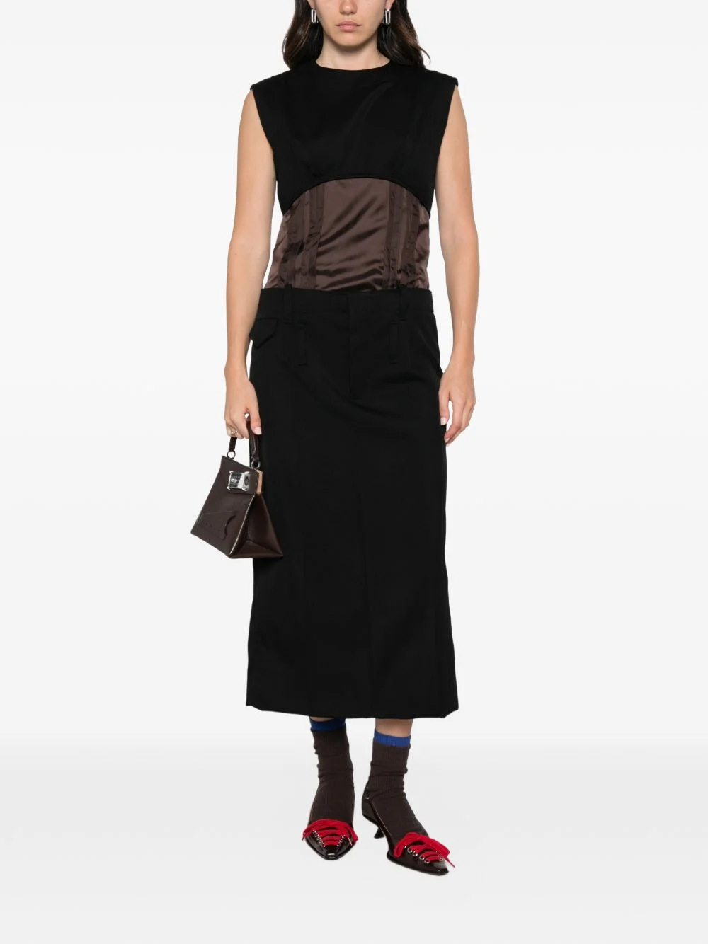 virgin wool cut-out dress - 1