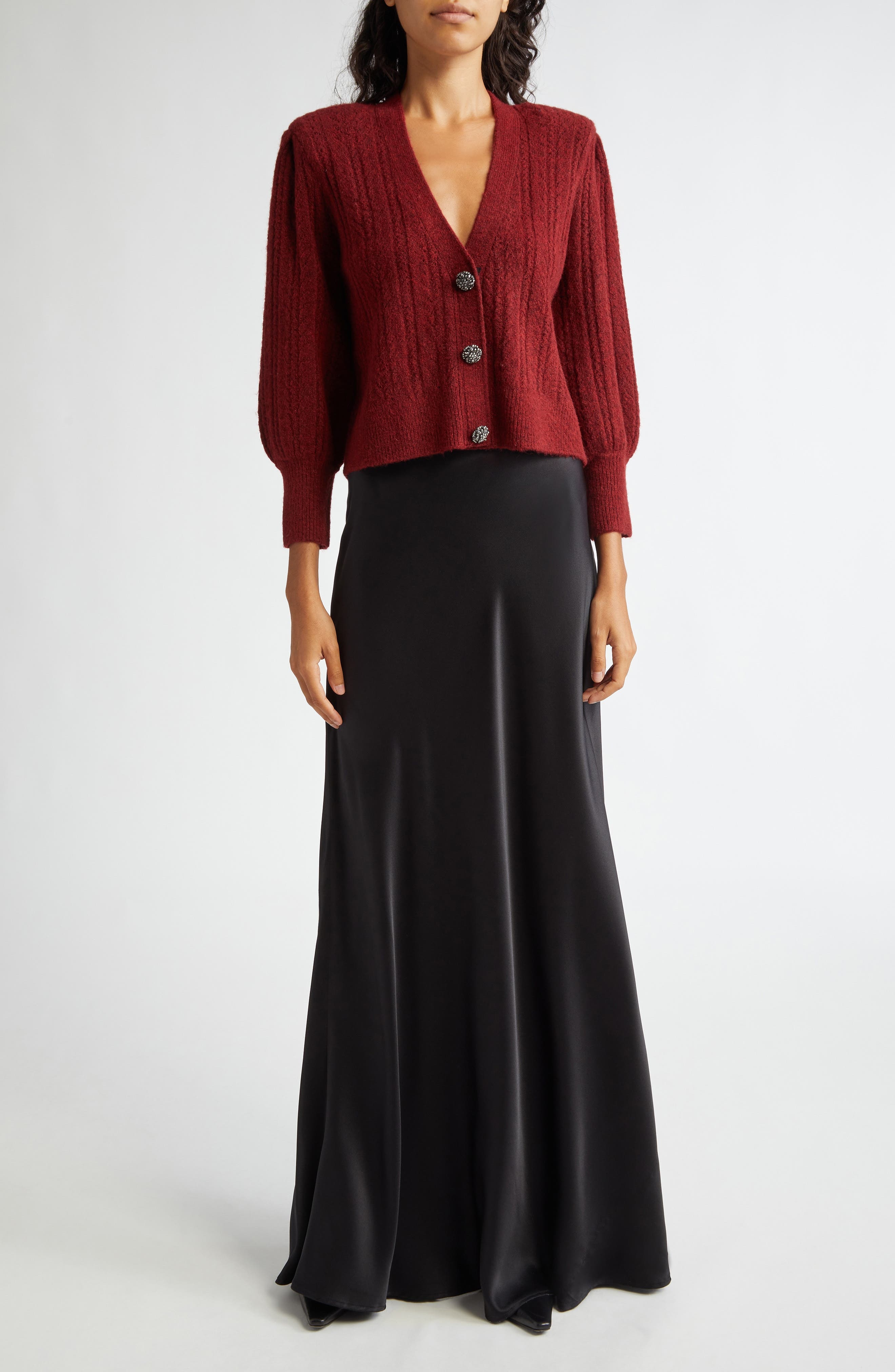 L'AGENCE Ryker Bias Cut Silk Maxi Skirt in Black at Nordstrom - 2