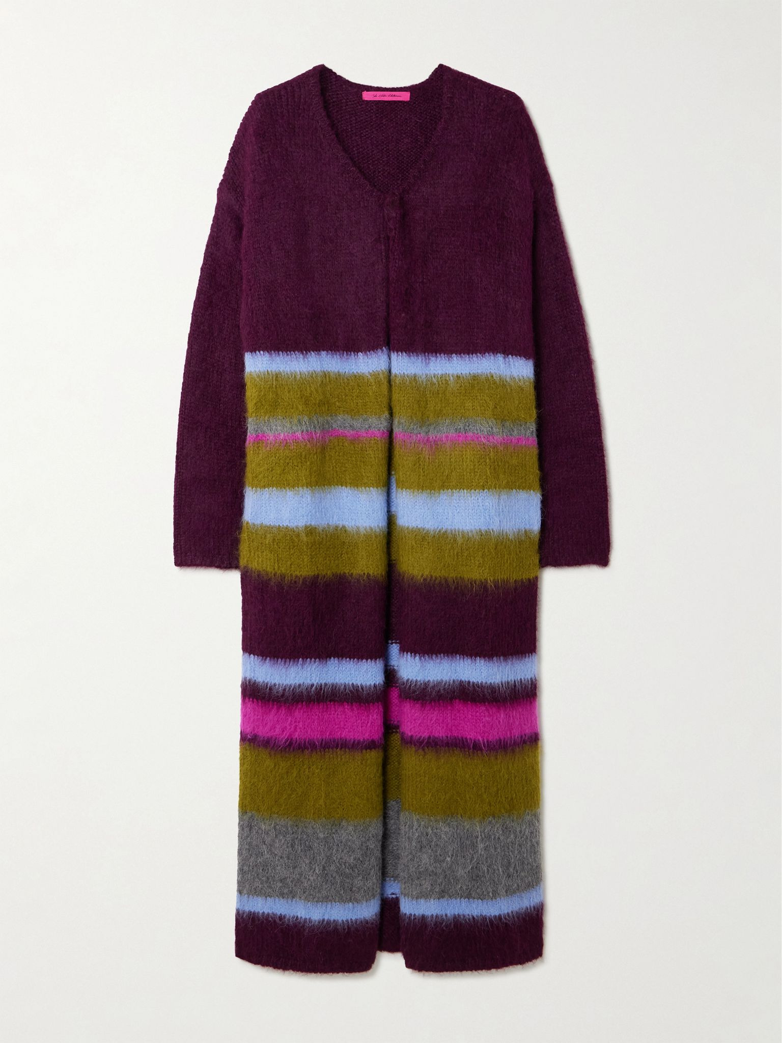 Thistle striped alpaca-blend cardigan Purple - 1