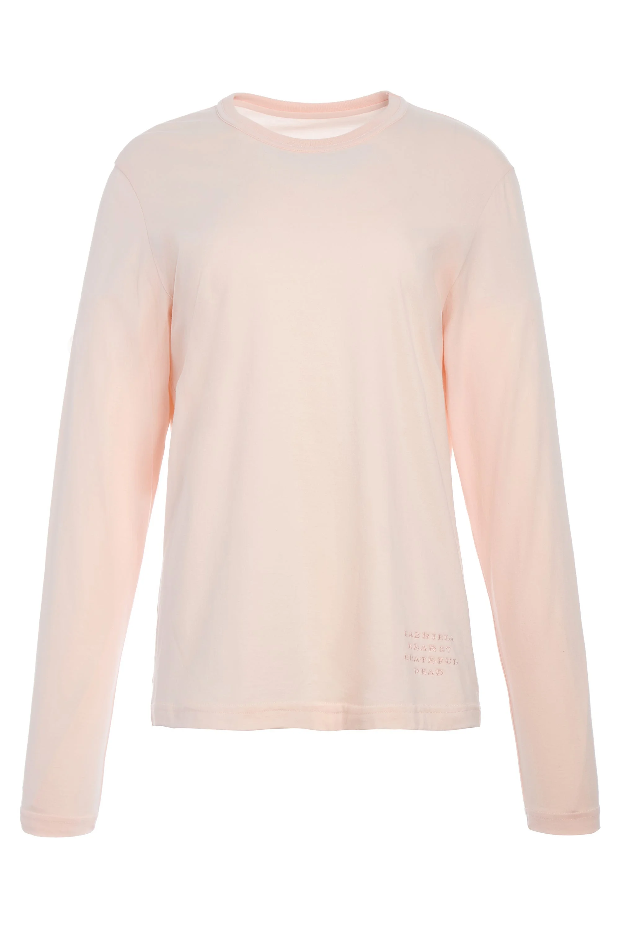 Combe Long Sleeve T-Shirt in Pale Blush Fine Cotton Jersey - 1