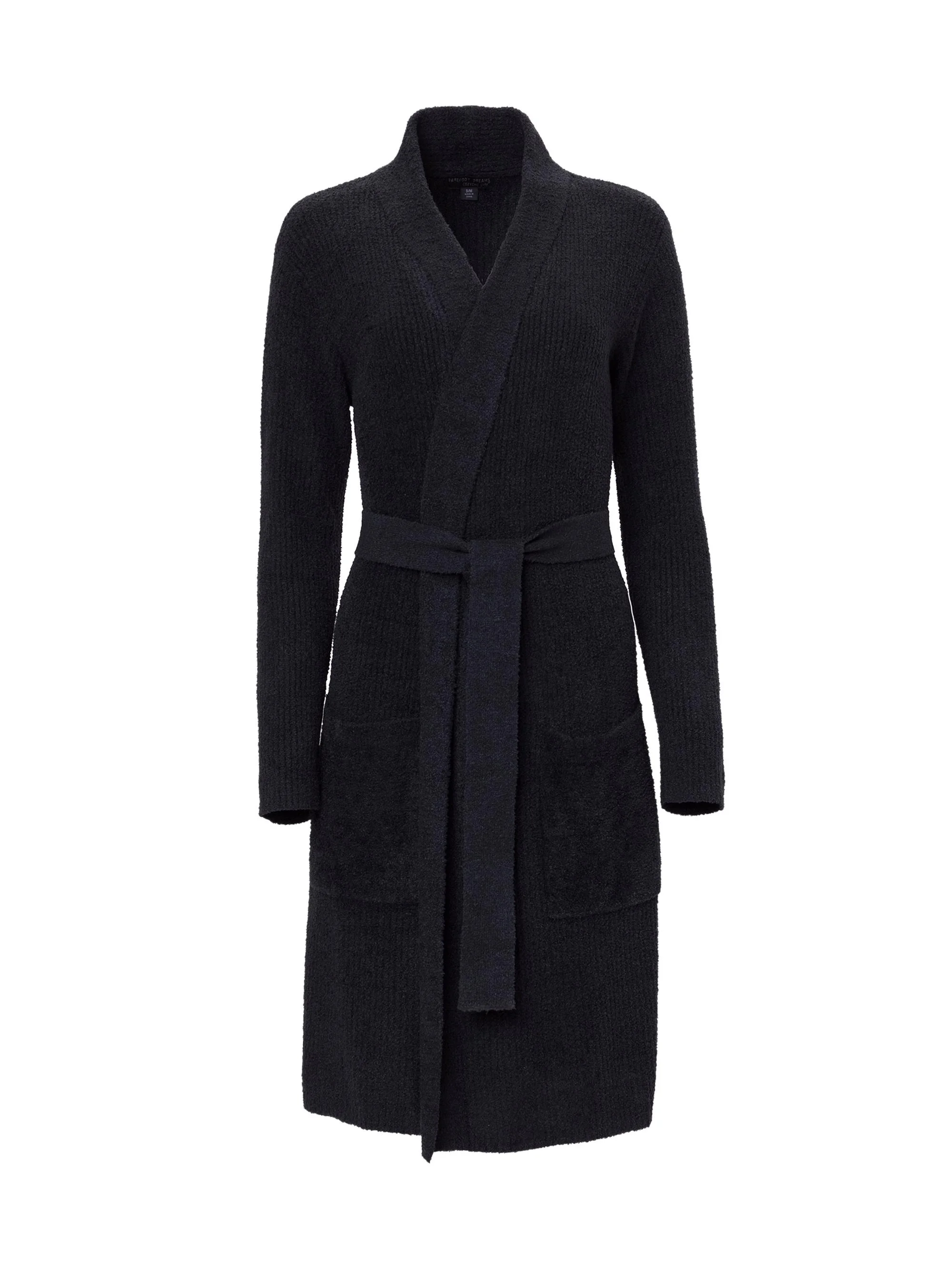 Women's CozyChic Lite Rib-Knit Robe - Black - 1