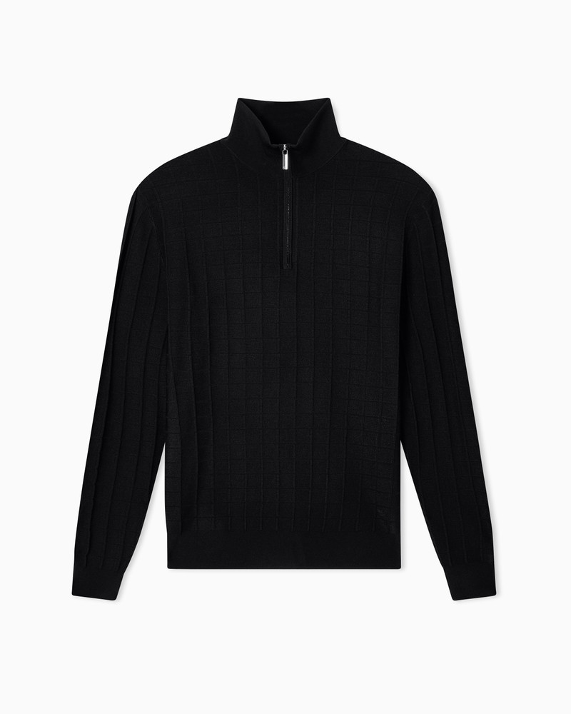 ASV MOCK-NECK JUMPER IN A CHECK KNIT 1
