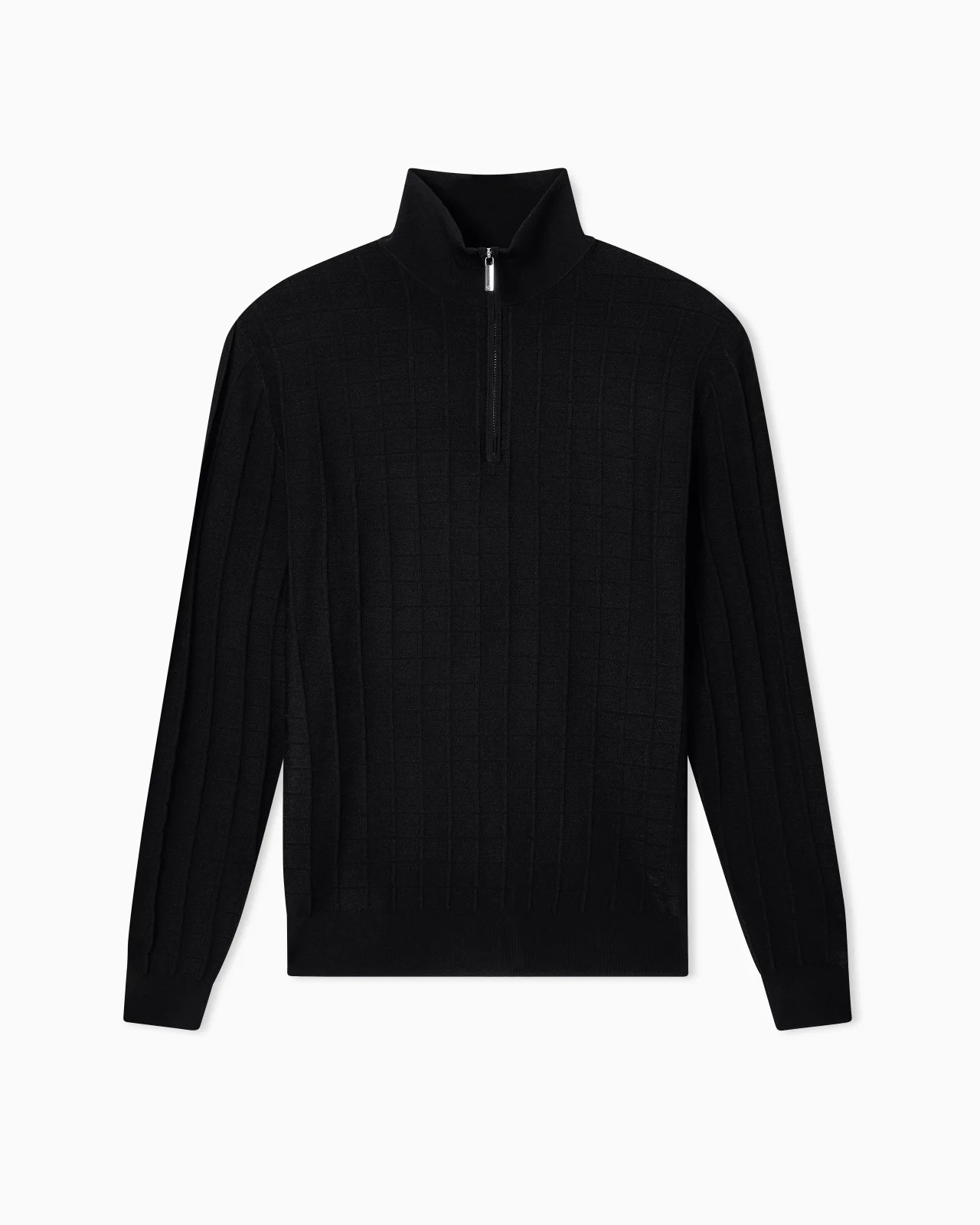 ASV MOCK-NECK JUMPER IN A CHECK KNIT - 1