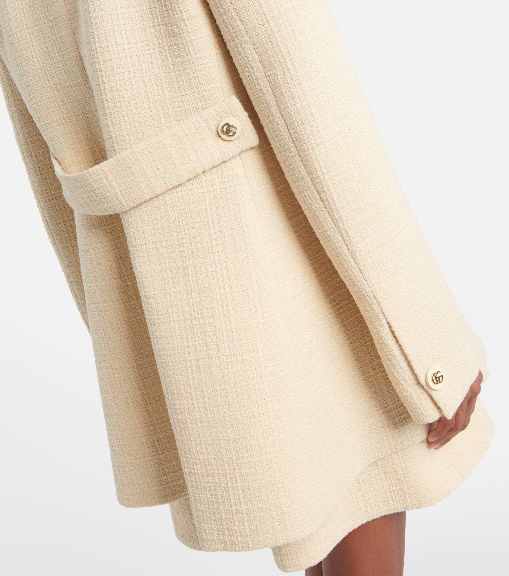 Double G wool-blend tweed coat - 6