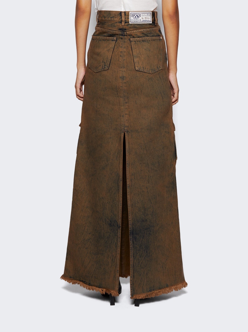 Denim Cargo Skirt Brown - 5