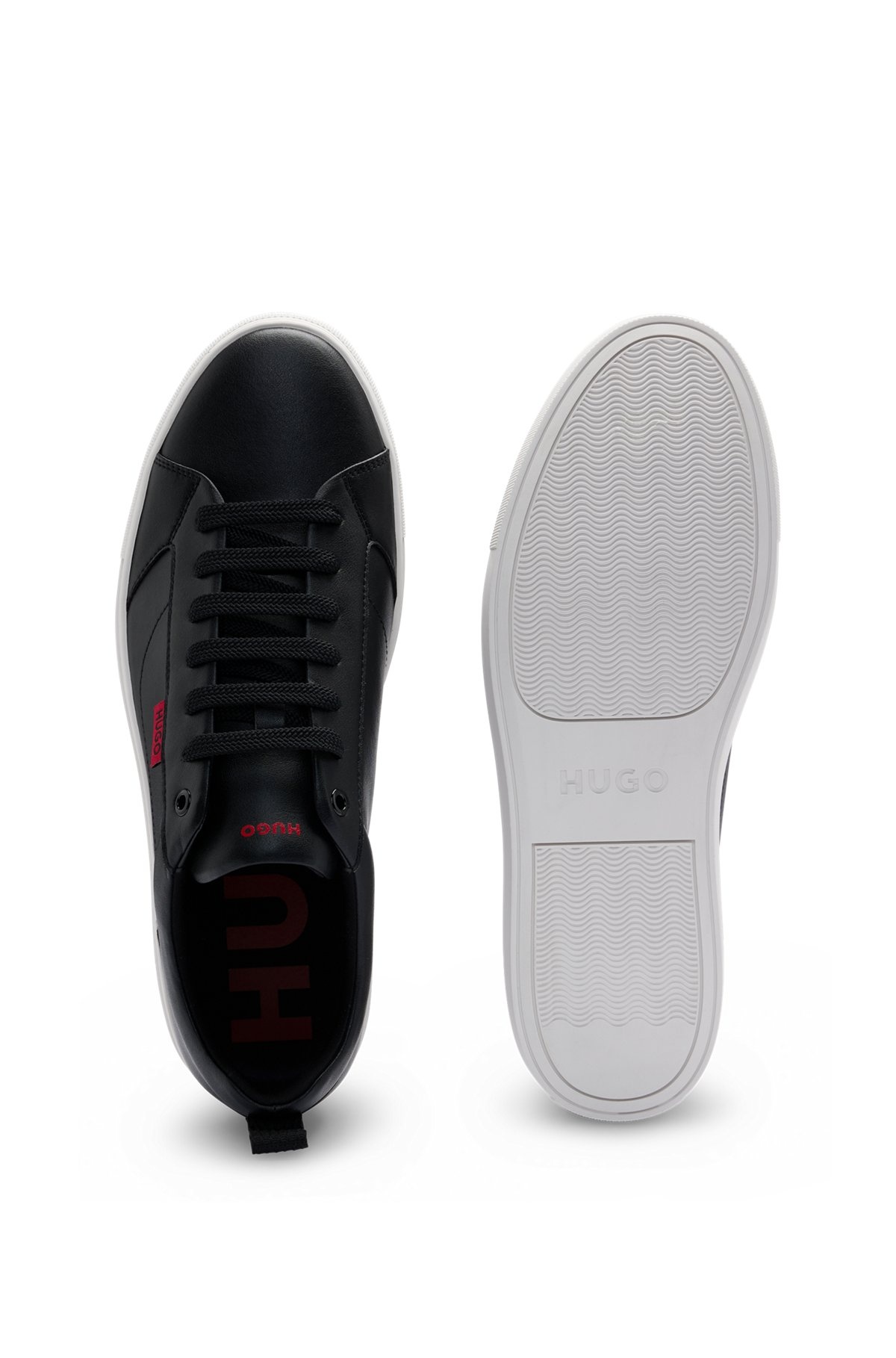 CUPSOLE TRAINERS IN FAUX LEATHER WITH LOGO FLAG - 4