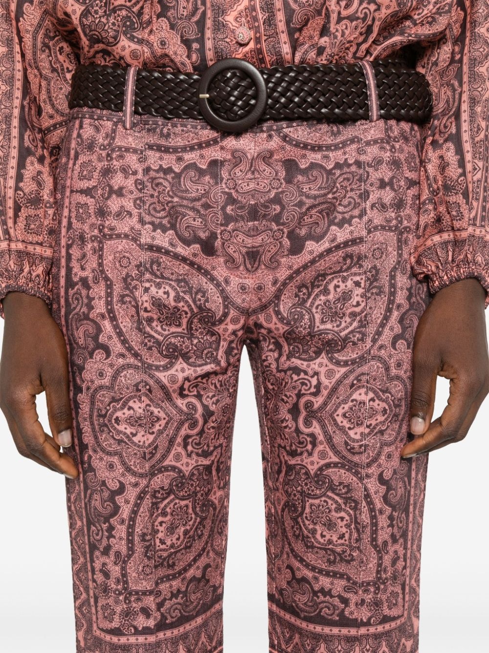 Ottie paisley-print flared trousers - 5