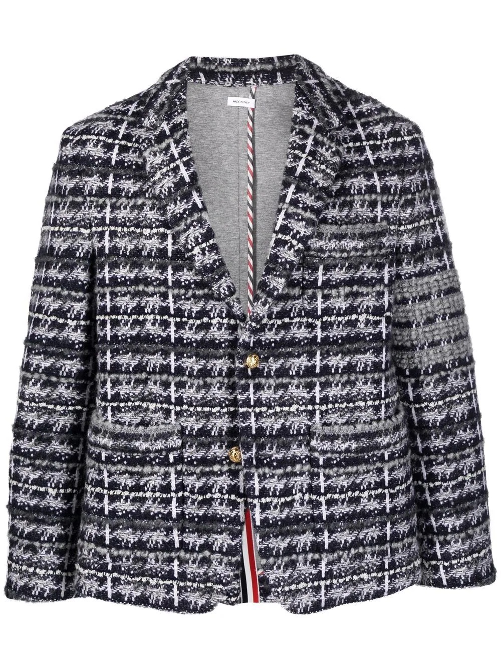 tweed single-breasted blazer - 1