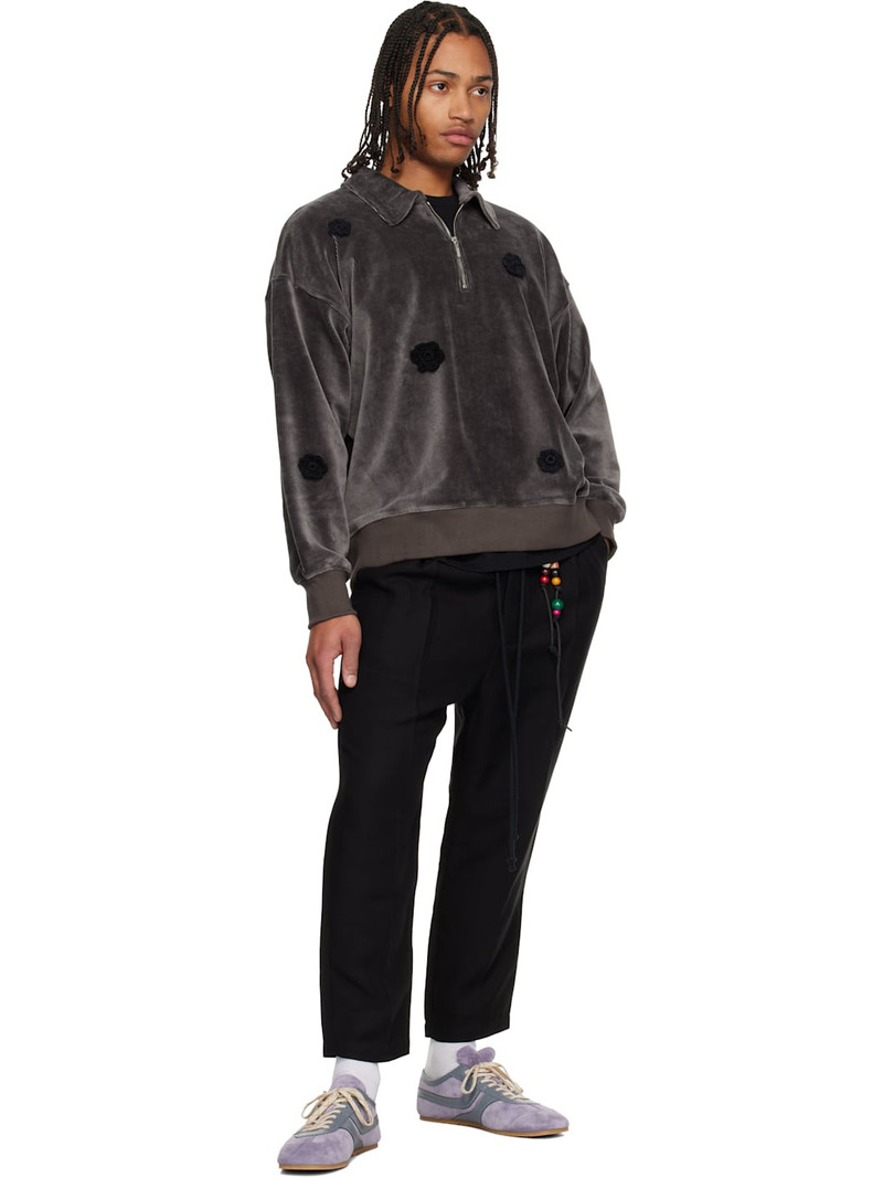Song for the Mute Gray Corduroy Daisy Quarter Zip Sweatshirt outlook