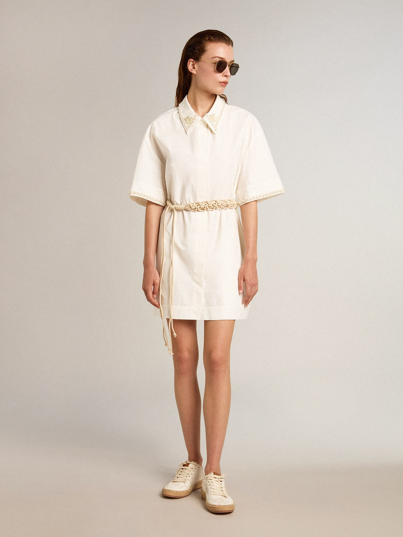 Golden Goose Cotton shirt dress with beading outlook