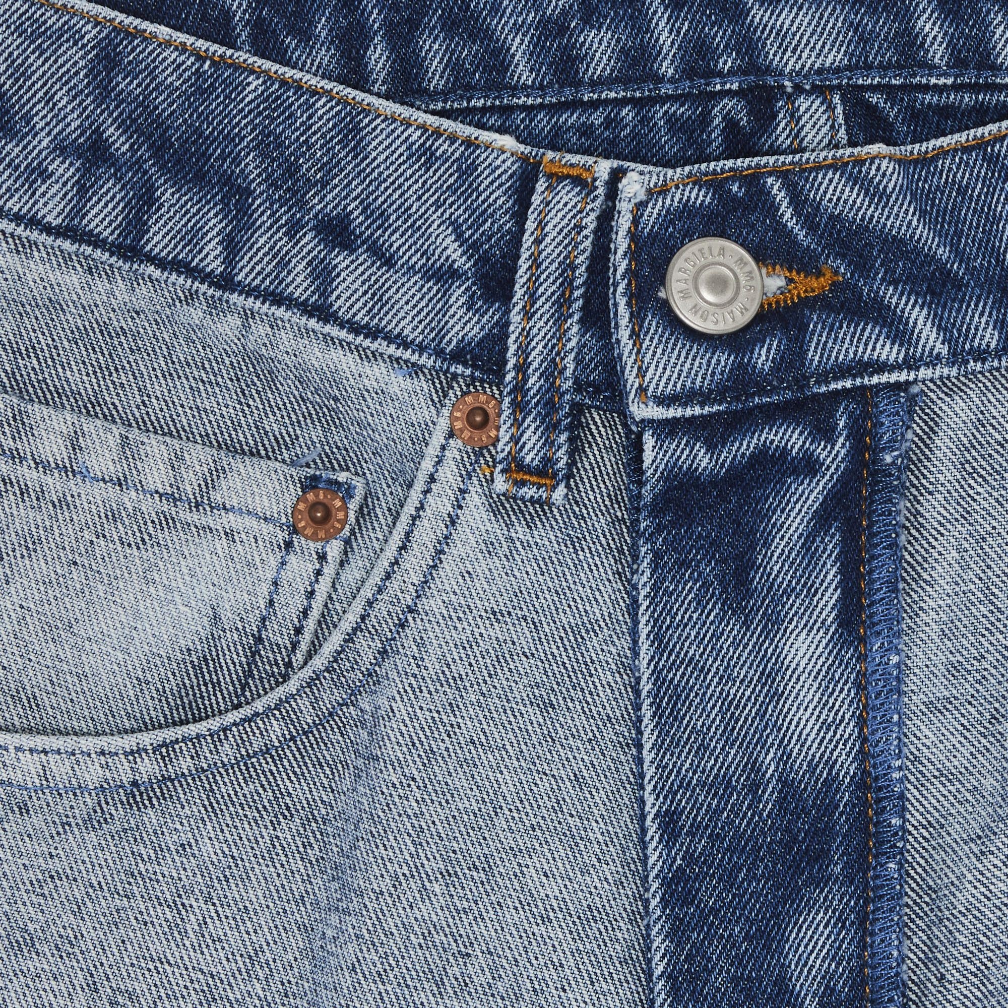 MM6 Maison Margiela 5 Pockets Canvas Pants 'Medium Blue' - 3