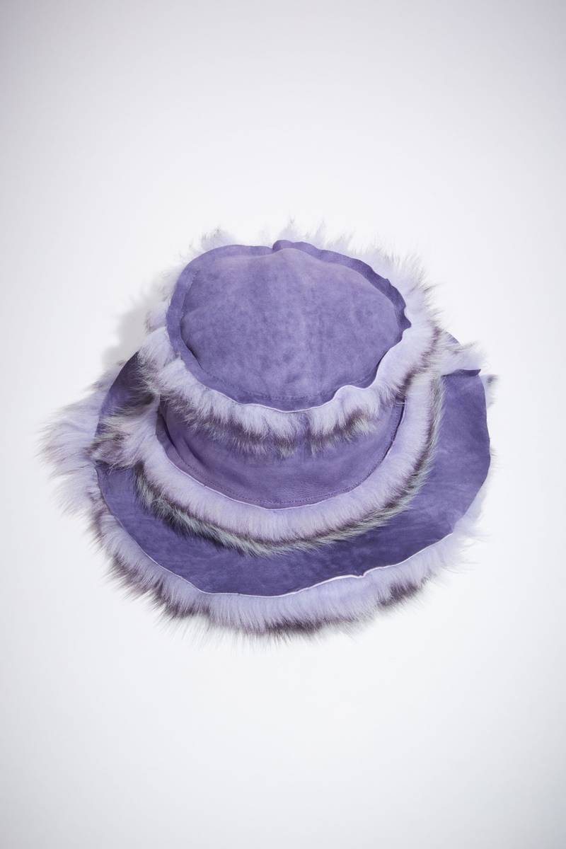 Shearling bucket hat - Lilac purple 1