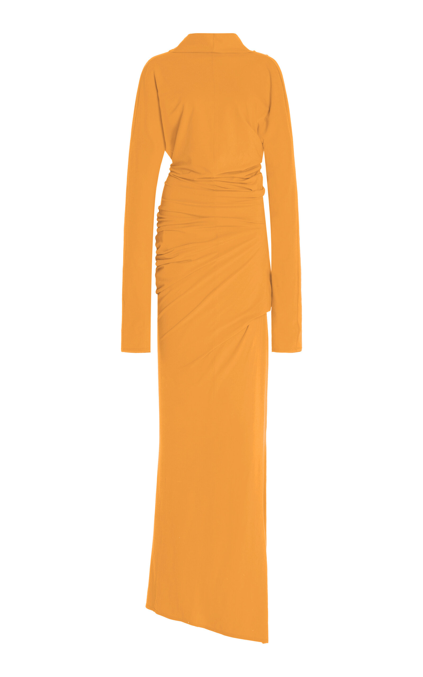 Ruched Waist Cotton-Blend Maxi Dress orange - 6