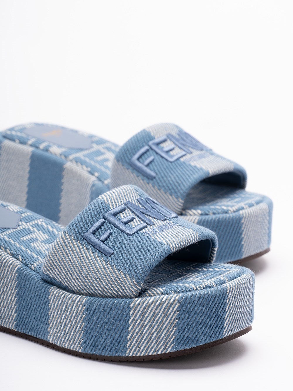 Fendi Women `Ff` Denim Slides - 5