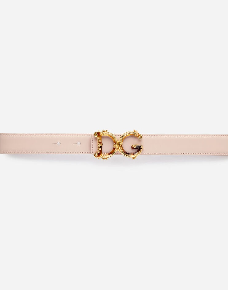 Leather belt with D&G baroque logo - 3