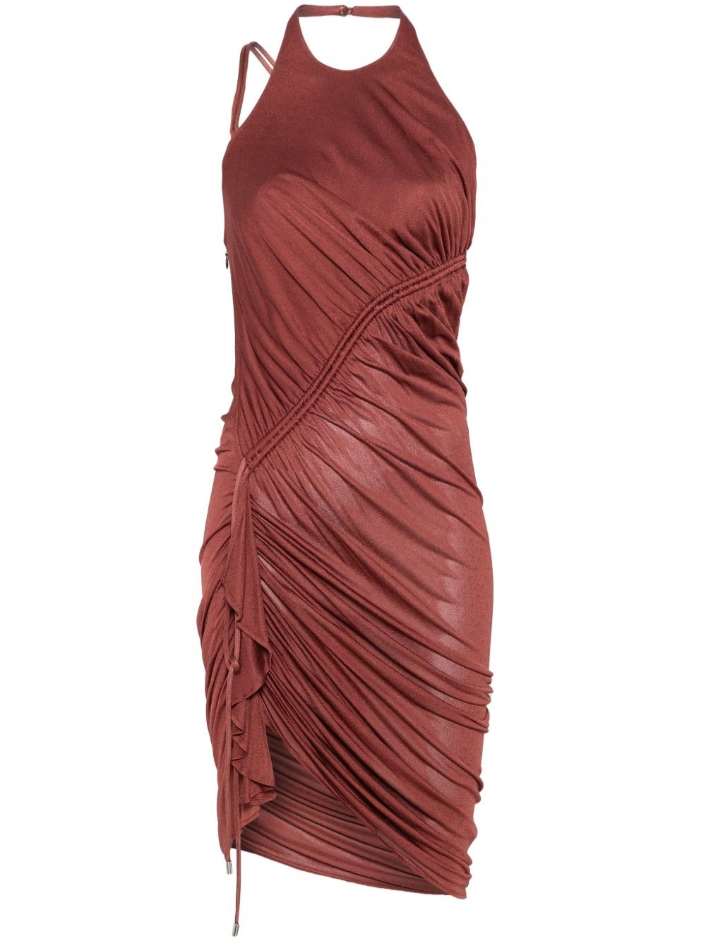 gathered-detail mini dress - 1