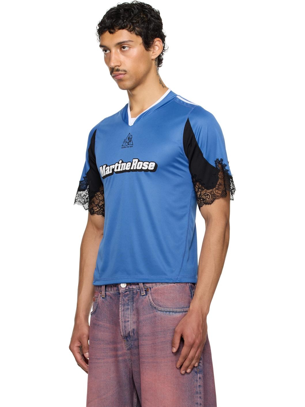 SSENSE Exclusive Blue Lace Trim Football Jersey Top - 4