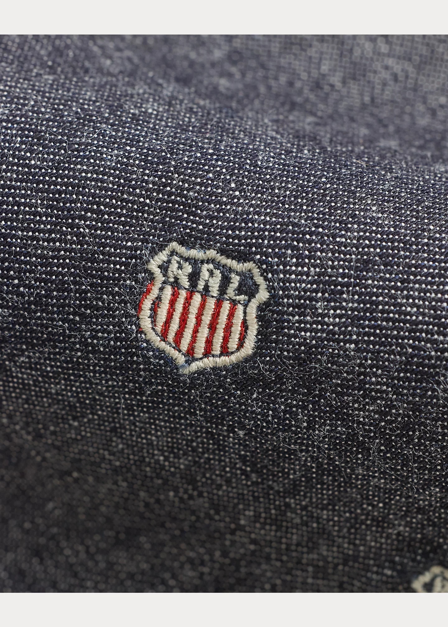 Handmade Shield-Embroidered Denim Tie - 3