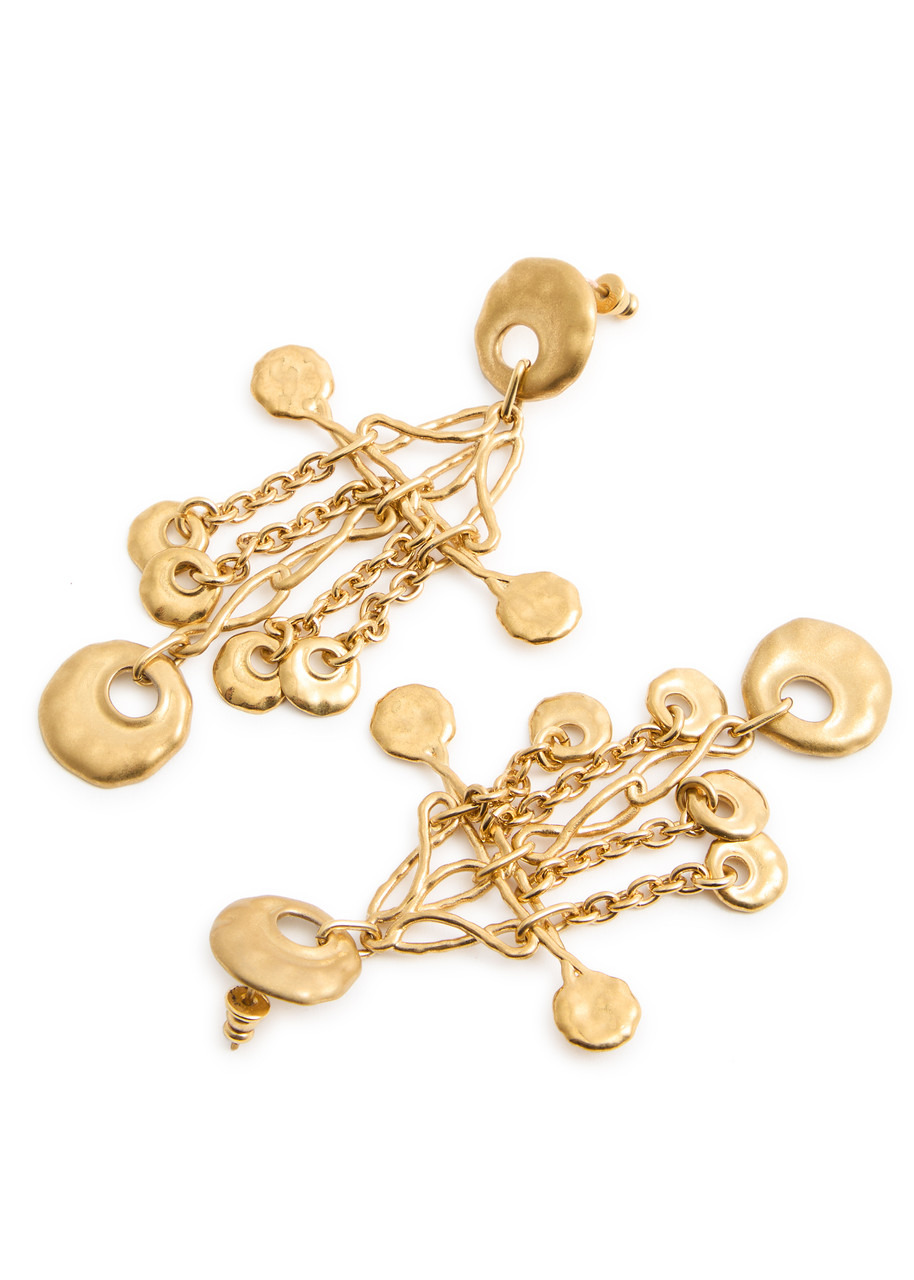 Chloe The Eclectic Hammered Drop Earrings - 3