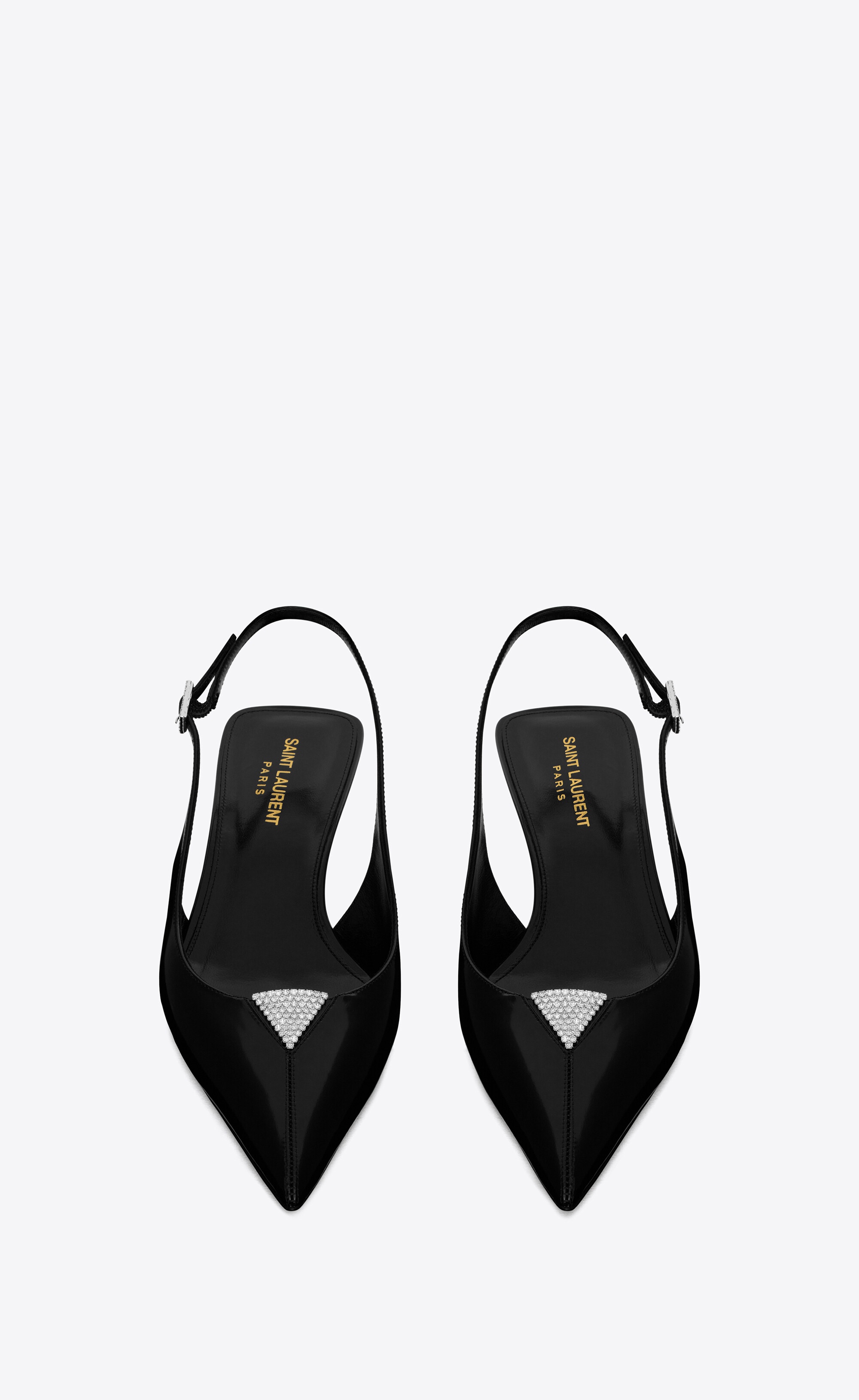 cherish slingback pumps in glazed leather with rhinestones - 2