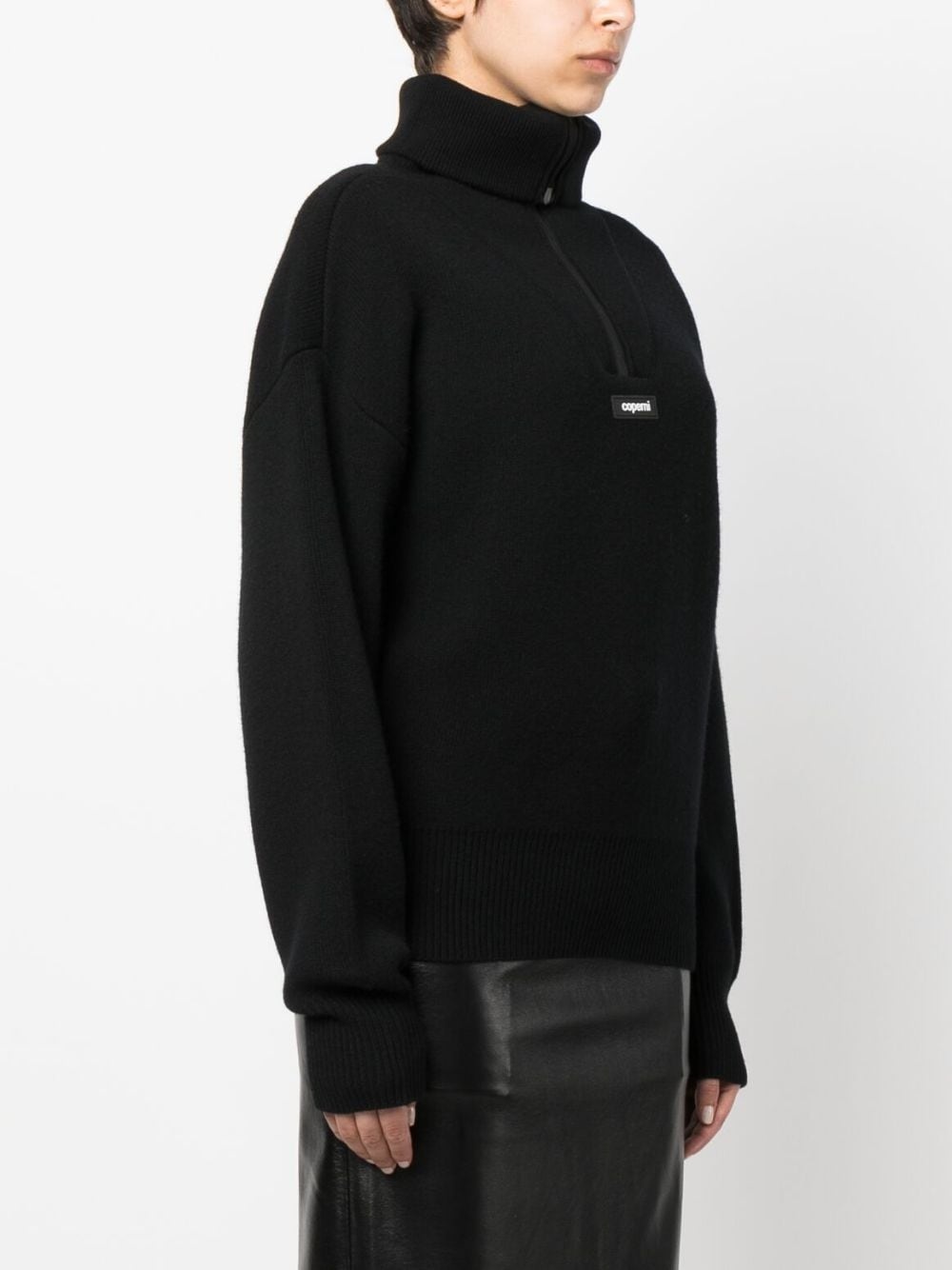 logo patch half-zip jumper - 3