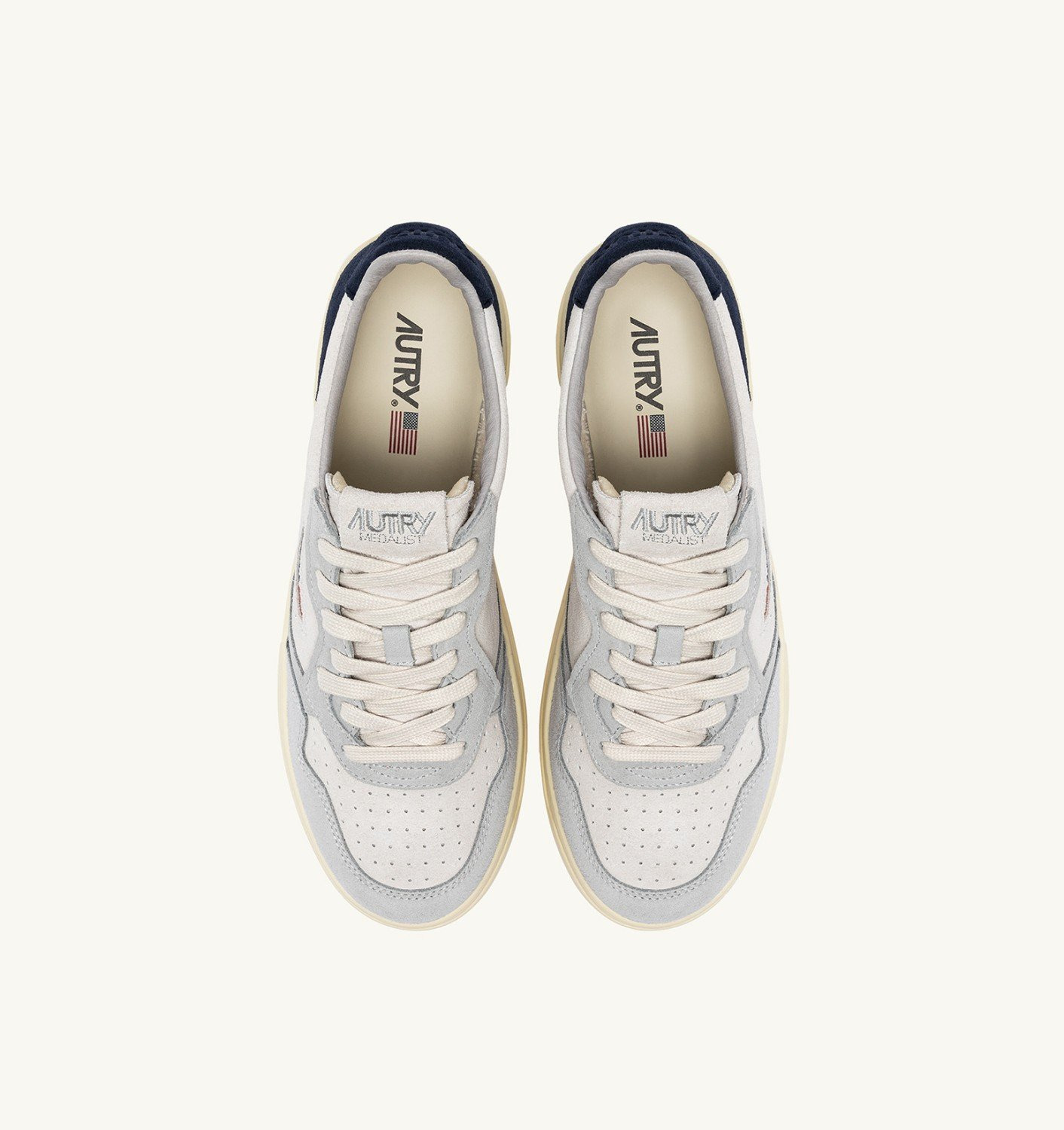 MEDALIST LOW SNEAKERS IN LOFT GRAY AND SPACE BLUE SUEDE - 5