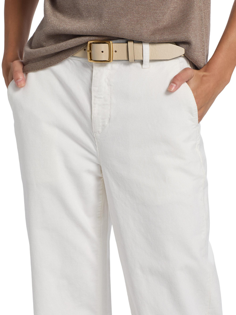 Women's Hannah Cotton-Blend High-Rise Pants - Ivory 6