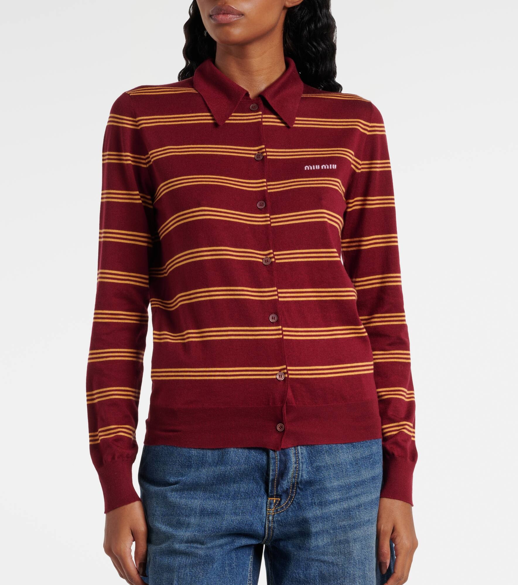 Striped cashmere and silk cardigan - 6
