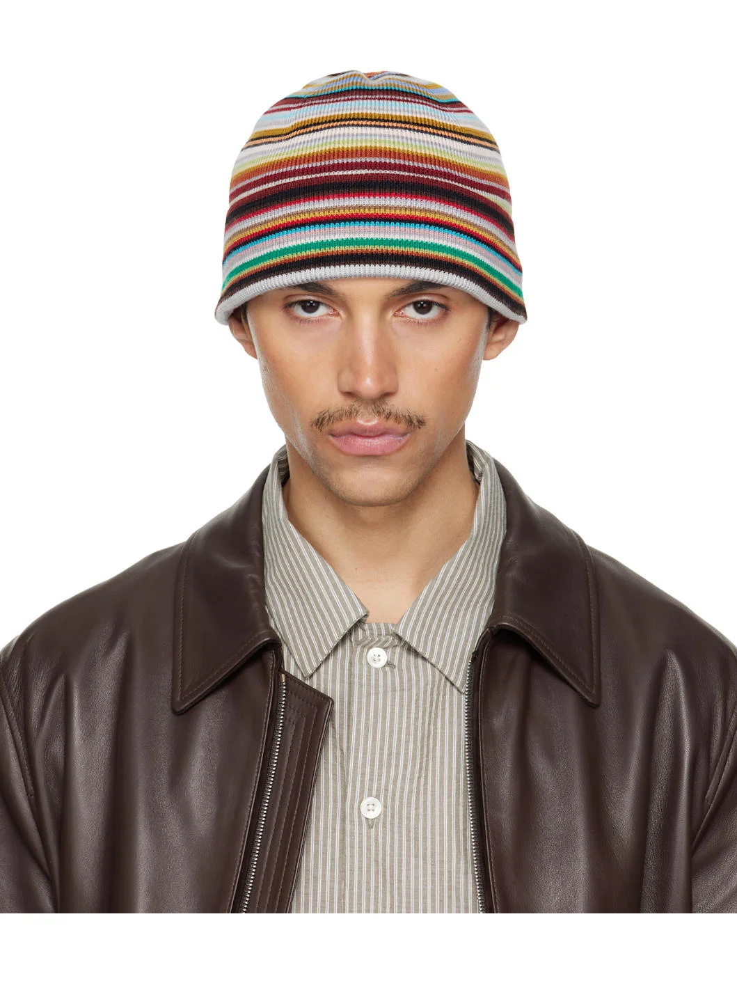 Multicolor Merino Wool 'Signature Stripe' Beanie - 1