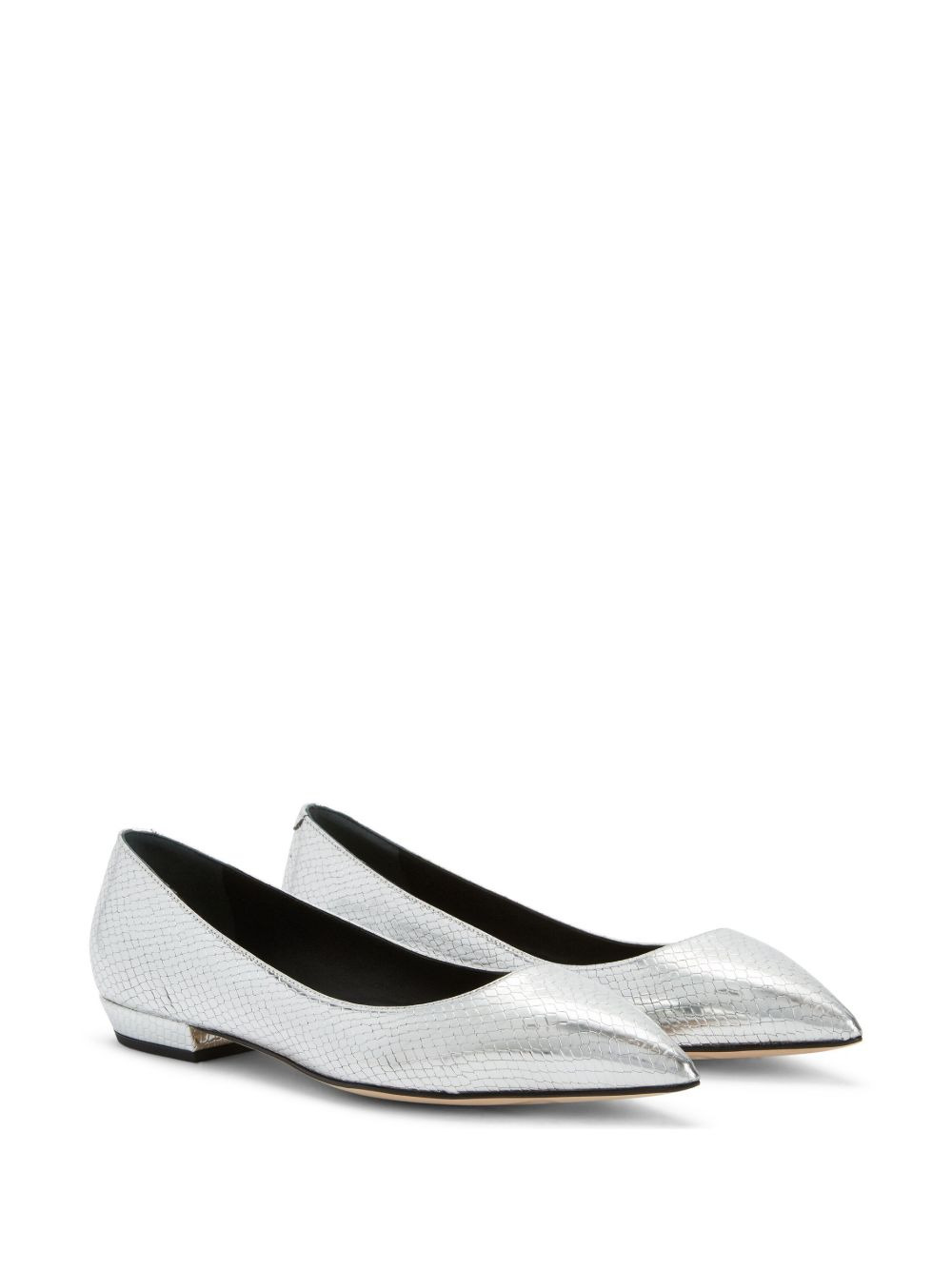 Dhalia snakeskin-effect ballerina shoes - 2