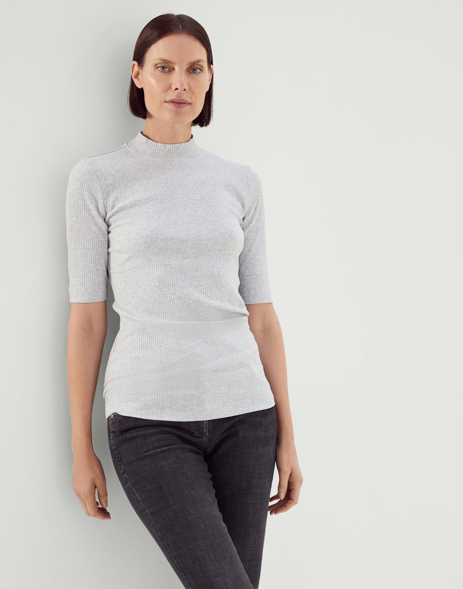 Cotton ribbed jersey T-shirt with monili - 1