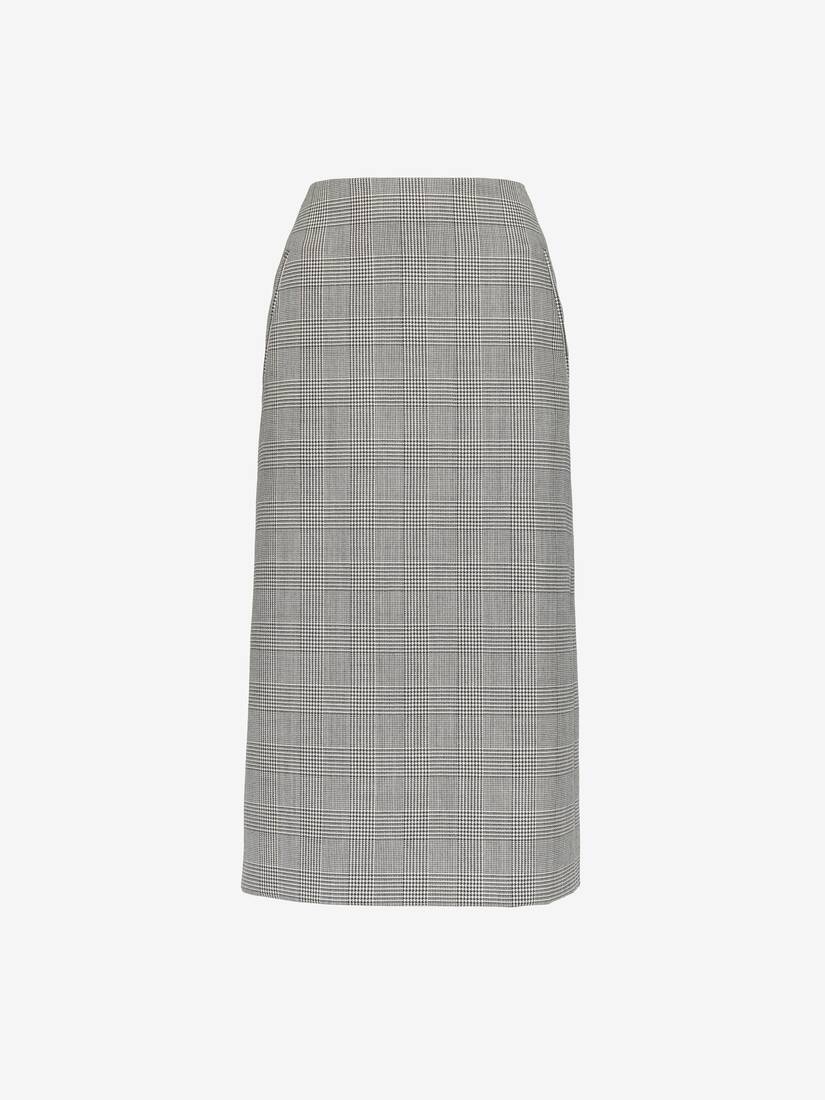 Women's Prince Of Wales Pencil Skirt in Black/ivory - 2