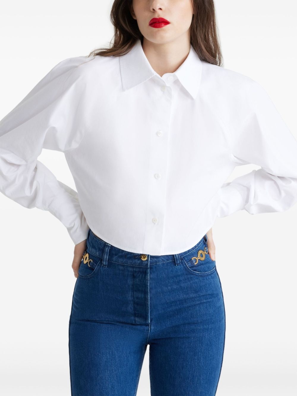 organic-cotton cropped shirt - 4